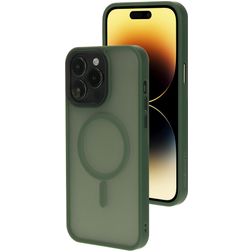 Mobiparts Hardcover Coque iPhone 14 Pro Max MagSafe Coque arrière Rigide - Satin Green