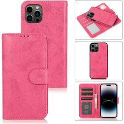 Mobigear Wallet Housse iPhone 15 Pro Etui avec Coque Détachable Porte-Monnaie - Rose