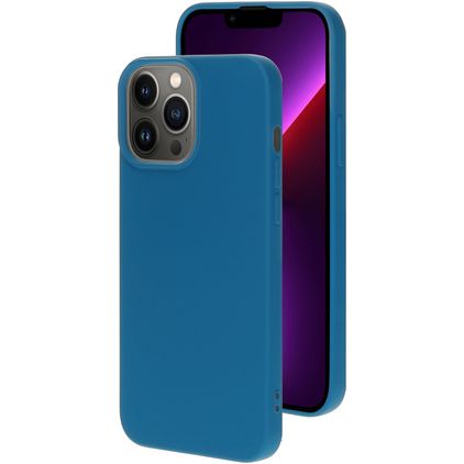 Mobiparts Coque iPhone 13 Pro Max Coque arrière en Silicone - Blueberry Blue