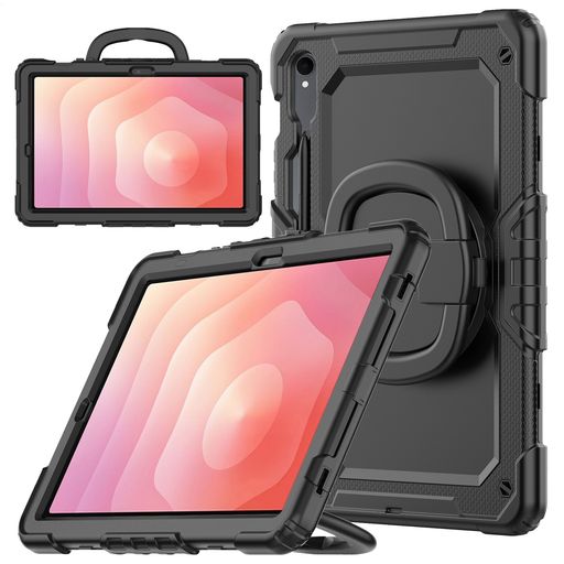 Mobilize Rotating Defender Coque Samsung Galaxy Tab S11 en Plastique rigide,Silicone + Bandoulière - Noir