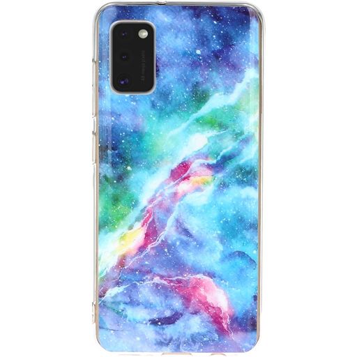 Mobigear Marble Coque Samsung Galaxy A41 Coque arrière en TPU Souple - Bleu