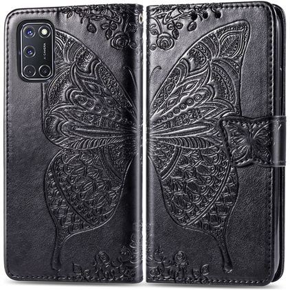 Mobigear Butterfly OPPO A52 Étui Portefeuille - Noir