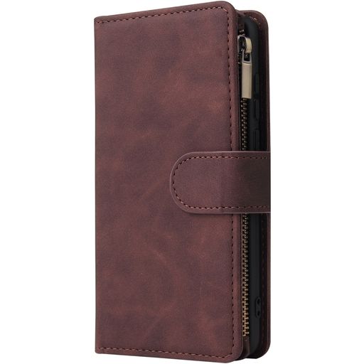 Mobigear Zipper Housse Huawei P40 Etui Porte-Monnaie - Marron