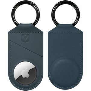Valenta Snap Coque Apple AirTag Porte-clés en Cuir Véritable - Bleu