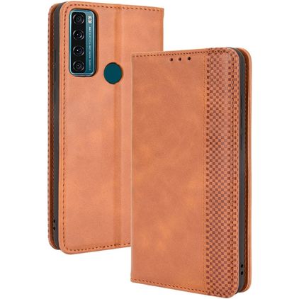 Mobigear Sensation TCL 20 SE Étui Portefeuille - Marron