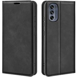 Mobigear Retro Slim Motorola Moto G62 Étui Portefeuille - Noir