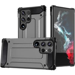 Mobigear Outdoor Coque Samsung Galaxy S24 Ultra Coque arrière Rigide Anti-Chocs - Gris