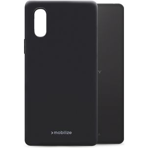 Mobilize Rubber Gelly Coque Sony Xperia 10 IV Coque arrière en TPU Souple - Matt Black