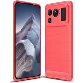 Mobigear Brushed Slim Coque Xiaomi Mi 11 Ultra Coque arrière en TPU Souple - Rouge