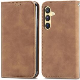 Mobigear Retro Slim Housse Samsung Galaxy S25 Etui Porte-Monnaie - Marron