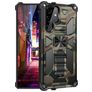 Mobigear Armor Stand Samsung Galaxy S22 Ultra Plastique rigide Coque arrière Antichoc avec béquille - Vert