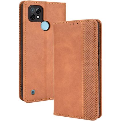Mobigear Sensation Housse Realme C21 Etui Porte-Monnaie - Cognac