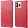 Mobigear Flowers Housse iPhone 14 Pro Max Etui Porte-Monnaie - Rouge