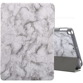Mobigear Tri-Fold Marble Coque iPad 7 (2019) Etui + Porte-crayon - Gris