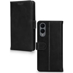 Mobilize Wallet Housse Samsung Galaxy S25 Edge Etui en Cuir Véritable Porte-Monnaie - Noir