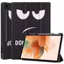 Mobigear Tri-Fold Gel Coque Samsung Galaxy Tab S7 FE Etui en TPU,Similicuir + Porte-crayon - Do Not Touch