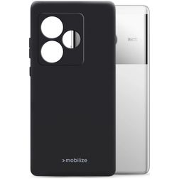 Mobilize Rubber Gelly Coque Realme GT 6 Coque arrière en TPU Souple - Noir