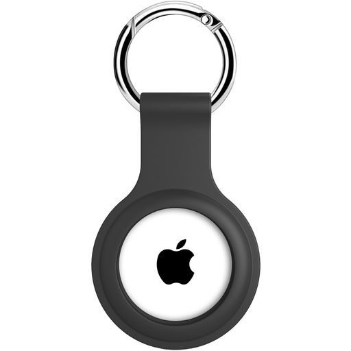 Xccess Keychain Coque Apple AirTag Porte-clés en Silicone Souple - Noir