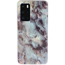 Mobigear Marble Coque Huawei P40 Coque arrière en TPU Souple - Gris