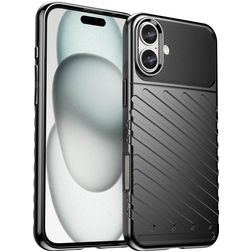 Mobigear Groove Coque iPhone 16 Plus Coque arrière en TPU Souple - Noir