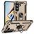 Mobigear Armor ring Samsung Galaxy S26 Plastique rigide Coque arrière Antichoc avec bague de maintien - Or