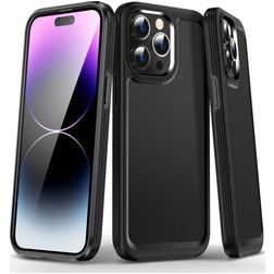 Mobigear Slim Armor Coque iPhone 15 Pro Max Coque arrière Rigide Anti-Chocs - Noir