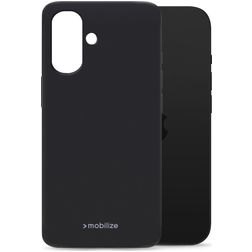 Mobilize Rubber Gelly Coque iPhone 16 Coque arrière en TPU Souple - Noir