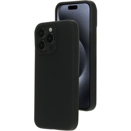 Mobiparts Coque iPhone 15 Pro Max MagSafe Coque arrière en Silicone - Noir