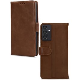 Mobilize Wallet Housse Samsung Galaxy A55 Etui en Cuir Véritable Porte-Monnaie - Marron