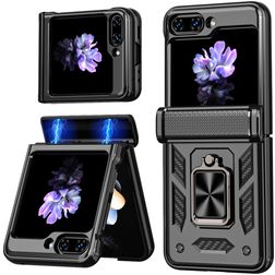 Mobigear Armor ring Coque Samsung Galaxy Z Flip 6 Coque arrière Rigide Anti-Chocs avec Anneau-Support - Noir