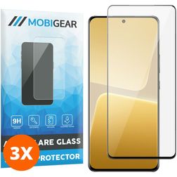 Mobigear Premium Xiaomi 13 Pro Verre trempé Protection d'écran - Compatible Coque - Noir (Lot de 3)