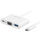 Macally UCVGA - Hub USB-C vers USB-A / USB-C / VGA - Blanc