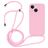 Mobigear Lanyard iPhone 14 Plus Coque avec cordon en Silicone - Rose