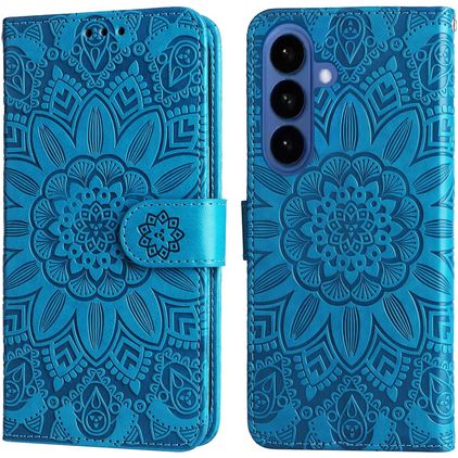 Mobigear Sunflower Housse Samsung Galaxy S26 Etui Porte-Monnaie - Bleu