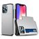 Mobigear Card Coque iPhone 13 Pro Coque arrière Rigide Anti-Chocs avec Porte-Cartes - Argent