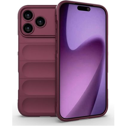 Mobigear Bumpy Coque iPhone 18 Pro Max Coque arrière en TPU Souple - Wine Red
