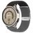 Mobigear Braided Dual Bracelet Nylon pour Smartwatch Fermeture à pince - 20 mm - Noir / Gris