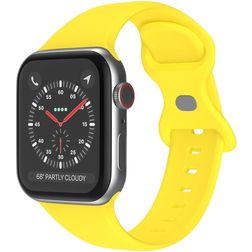 Mobigear Sport Dual Bracelet Silicone Apple Watch Fermeture à clou et passant - 49/46/45/44 mm - Jaune