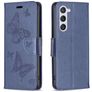 Mobigear Butterfly Housse Samsung Galaxy S24 Etui Porte-Monnaie - Bleu