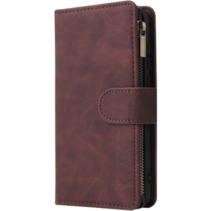 Mobigear Zipper Housse Huawei P40 Etui Porte-Monnaie - Marron