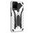 Mobigear Armor Stand Coque Vivo Y21s Coque arrière Rigide Anti-Chocs avec Support Amovible - Argent