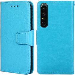 Mobigear Wallet Housse Sony Xperia 1 IV Etui Porte-Monnaie - Bleu