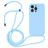 Mobigear Lanyard iPhone 14 Pro Max Silicone Coque avec cordon - Bleu layette