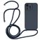Mobigear Lanyard iPhone 15 Pro Coque avec cordon en Silicone - Dark Blue