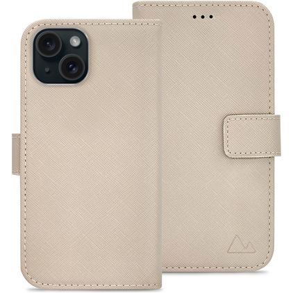 My Style Flex Wallet Housse iPhone 15 Etui Porte-Monnaie - Warm Taupe