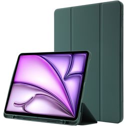Mobigear Tri-Fold Gel Coque iPad Air 13 Pouces (2026) Etui en TPU,Similicuir + Porte-crayon - Vert