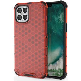 Mobigear Honeycomb Coque iPhone 12 Pro Max Coque arrière Rigide Anti-Chocs - Rouge