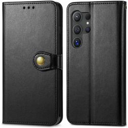 Mobigear Snap Button Housse Samsung Galaxy S25 Ultra Etui Porte-Monnaie - Noir