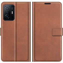 Mobigear Wallet Housse Xiaomi 11T Etui Porte-Monnaie - Marron