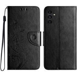Mobigear Flowers Housse Samsung Galaxy A36 Etui Porte-Monnaie - Noir